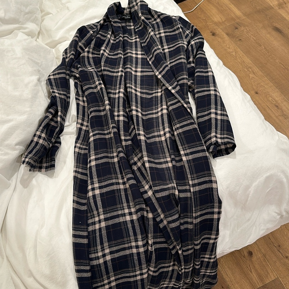 Hers & Mine Long Flannel Cardigan